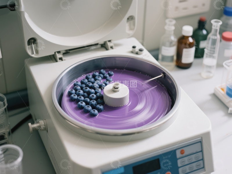 高清大图下载【趣麦麦图】实验室离心机中的蓝莓实验
