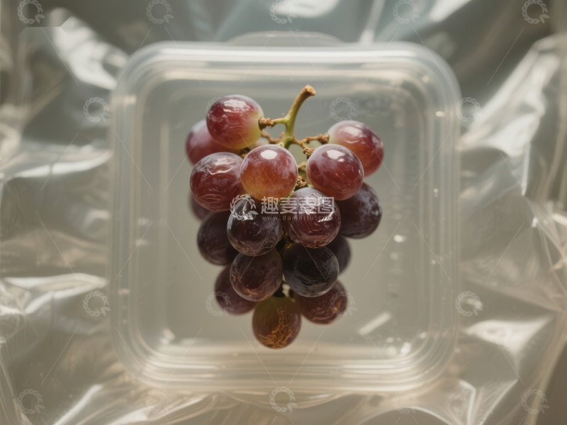 高清大图下载【趣麦麦图】透明容器中的葡萄串