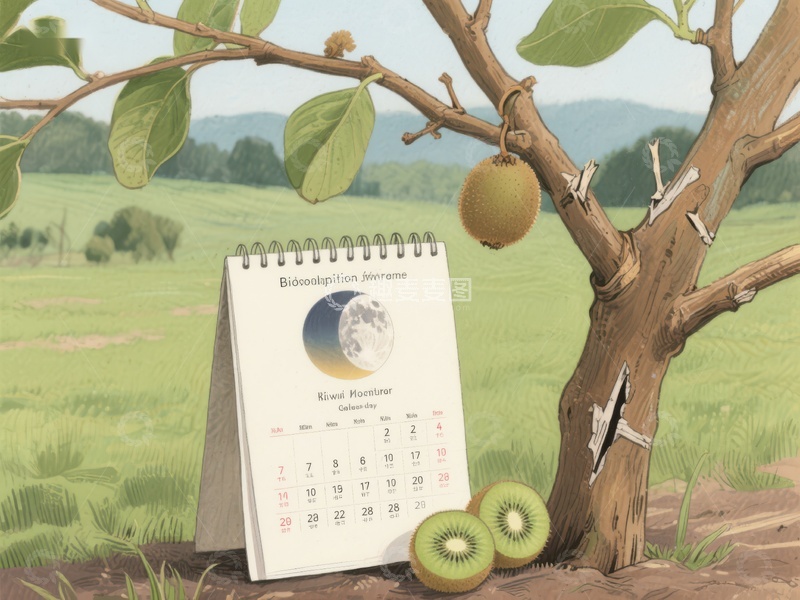 高清大图下载【趣麦麦图】猕猴桃树旁的日历与田园风光