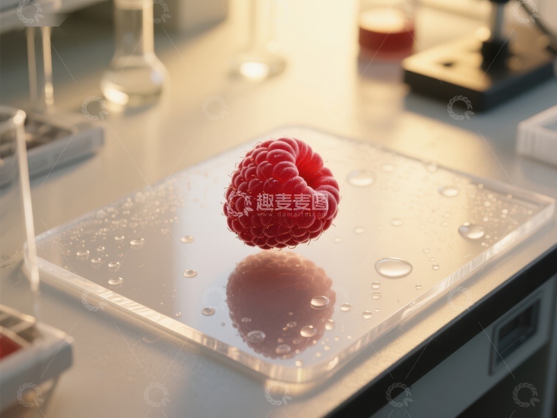 高清大图下载【趣麦麦图】实验室中的新鲜覆盆子