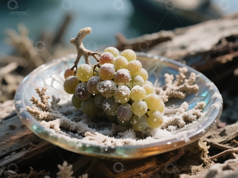 高清大图下载【趣麦麦图】沙滩上的葡萄特写
