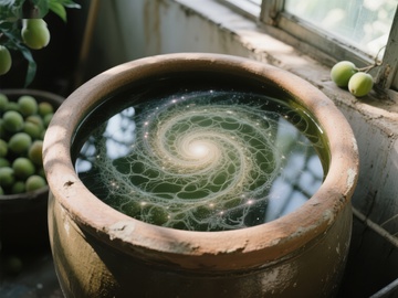 陶罐中的旋涡水景