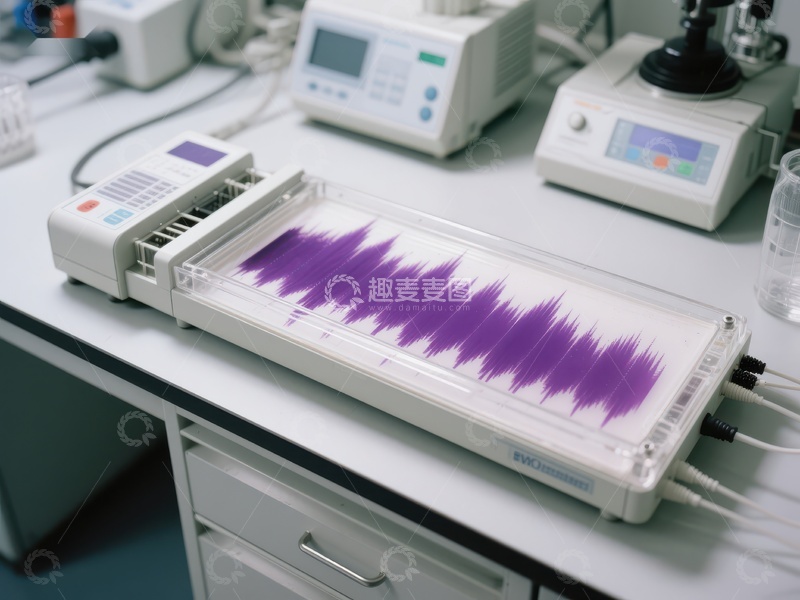 高清大图下载【趣麦麦图】实验室中的紫色波纹检测设备