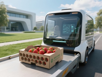 自动驾驶车辆运送新鲜草莓