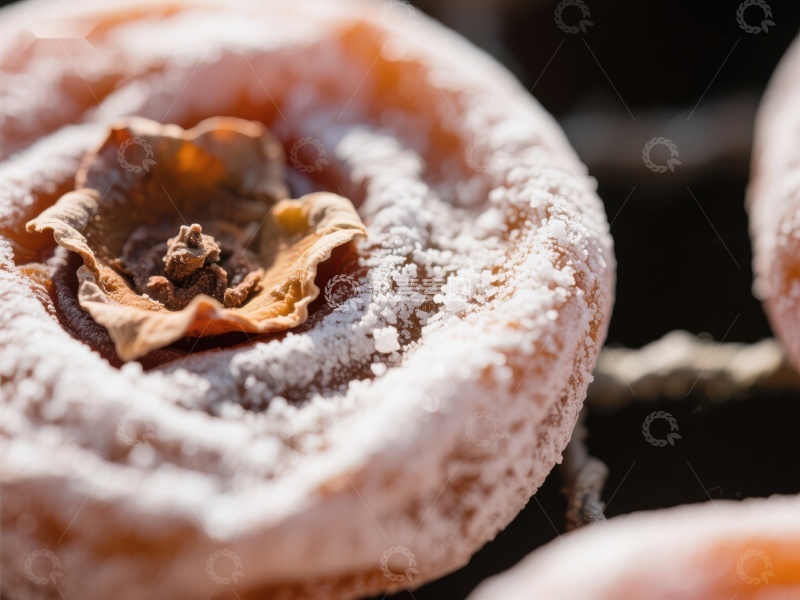 高清大图下载【趣麦麦图】糖霜柿饼特写