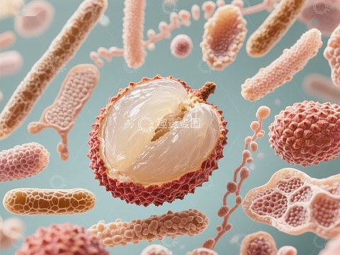 荔枝与微生物共生艺术图