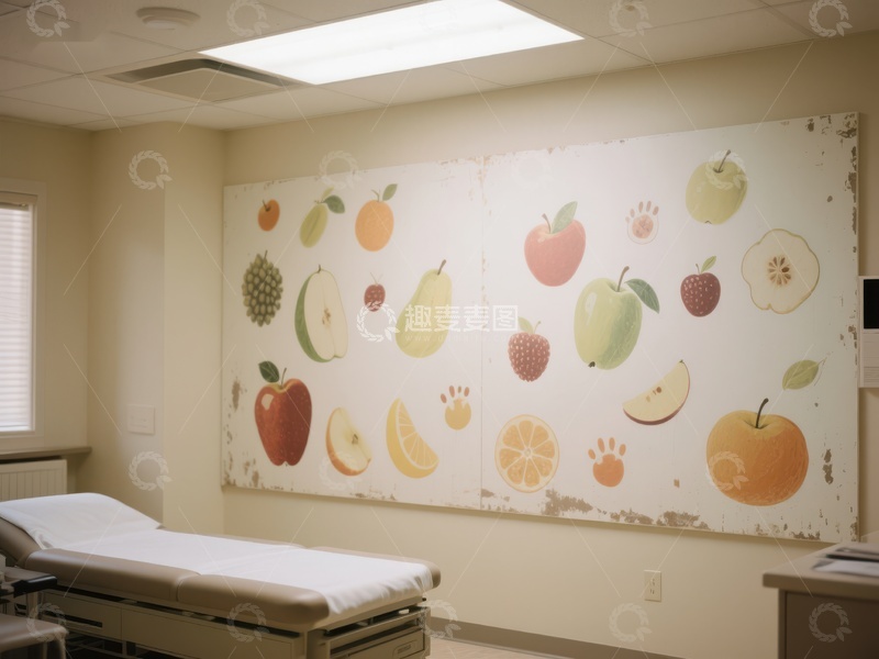 高清大图下载【趣麦麦图】医院病房内的水果图案装饰墙