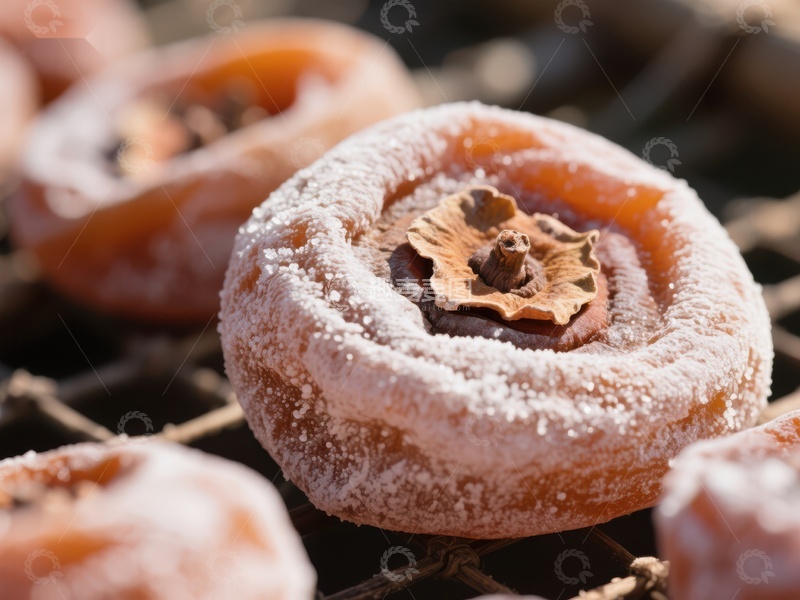 高清大图下载【趣麦麦图】糖霜柿饼特写