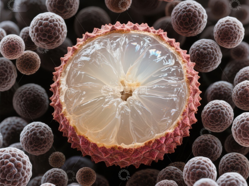 高清大图下载【趣麦麦图】新鲜荔枝剖面特写