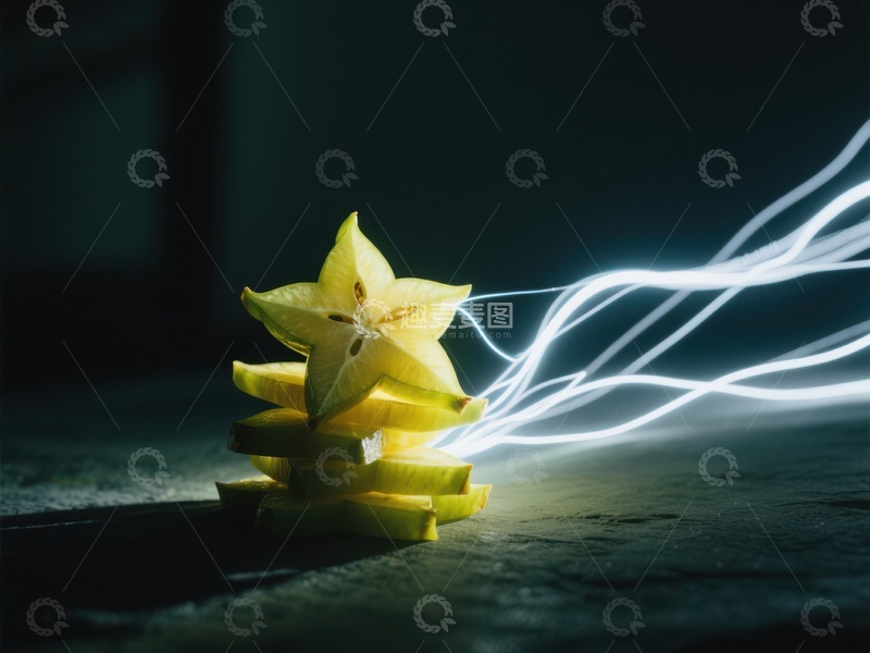 高清大图下载【趣麦麦图】星光果切片与光轨交织