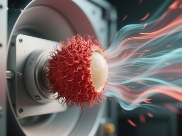 机械装置喷射色彩斑斓的粒子