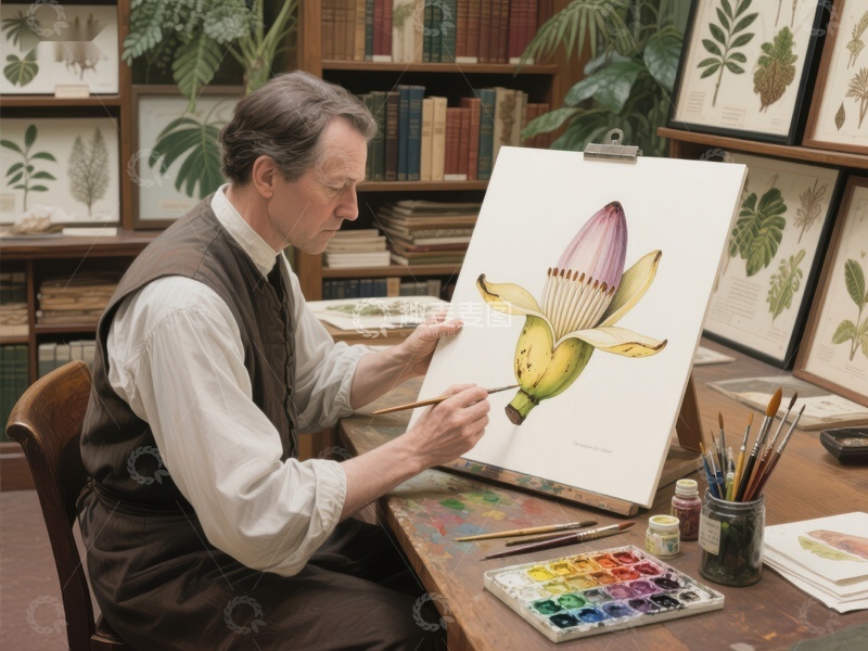 高清大图下载【趣麦麦图】画家专注绘制植物插图