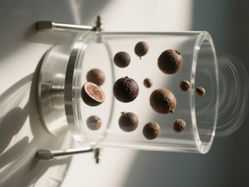 透明容器中的悬浮果实