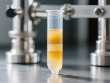 实验室试管中的分层液体样本