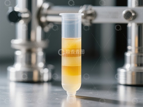 实验室试管中的分层液体样本