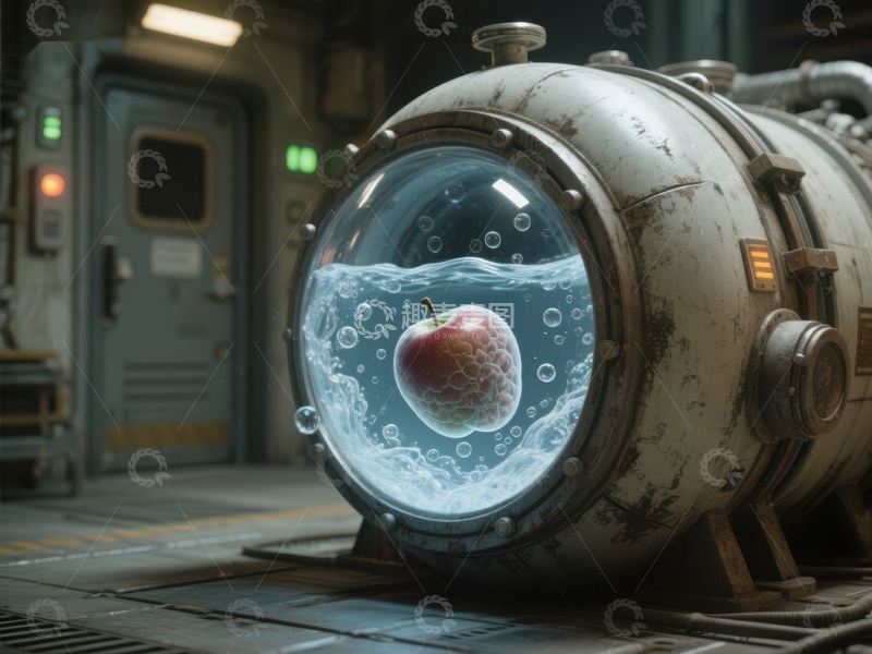 高清大图下载【趣麦麦图】悬浮苹果的科技容器