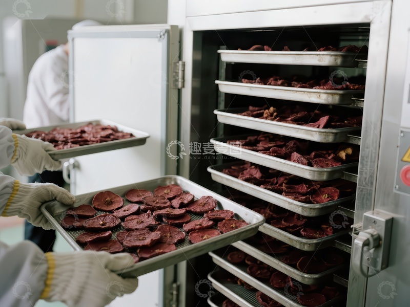 高清大图下载【趣麦麦图】工厂内食品烘干处理