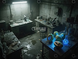 废弃实验室中的神秘发光物体