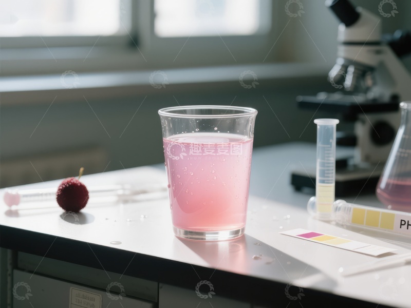 高清大图下载【趣麦麦图】实验室中的粉色溶液与显微镜