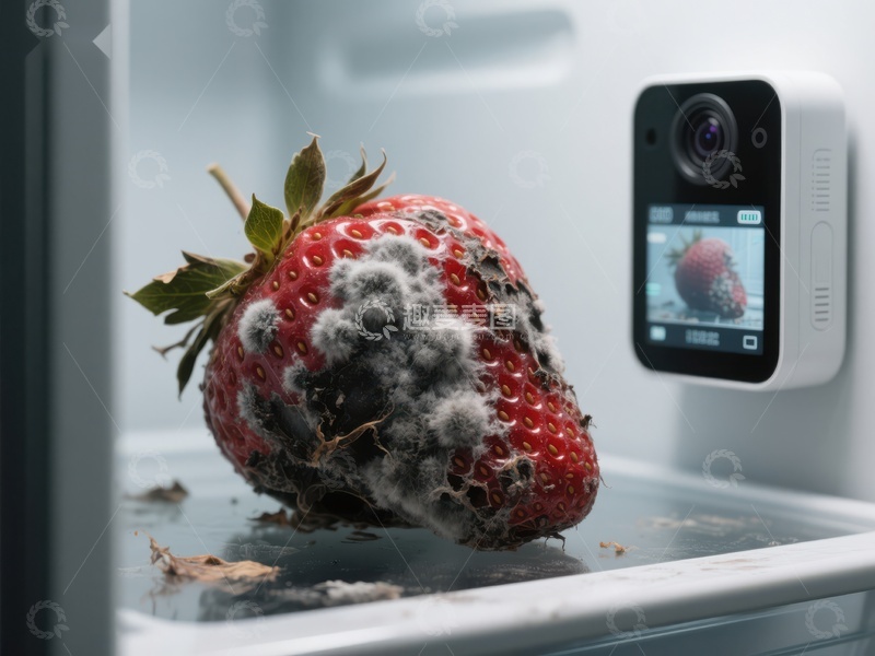 高清大图下载【趣麦麦图】冰箱中的霉变草莓被监控记录