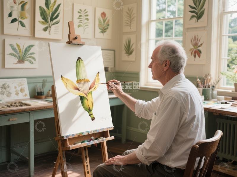 高清大图下载【趣麦麦图】画家专注绘制植物插画