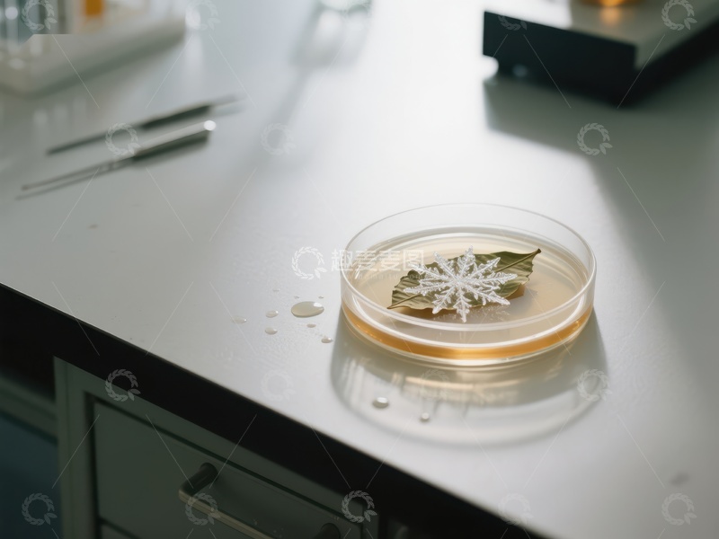 高清大图下载【趣麦麦图】实验室中的雪花与叶片样本