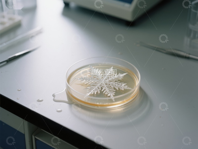 高清大图下载【趣麦麦图】实验室中的培养皿与雪花图案