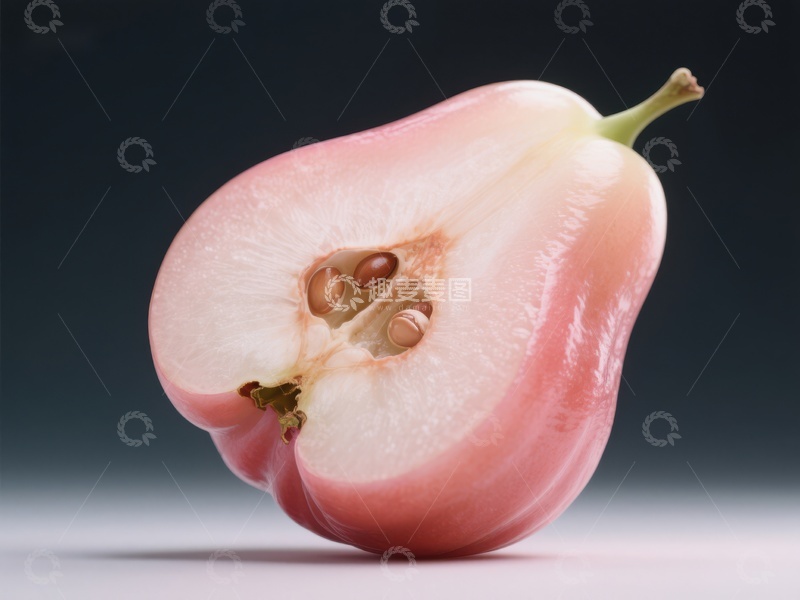 高清大图下载【趣麦麦图】切开的粉红色水果，露出种子