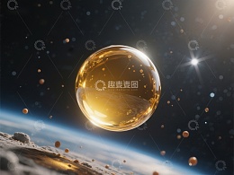 太空中的金色气泡