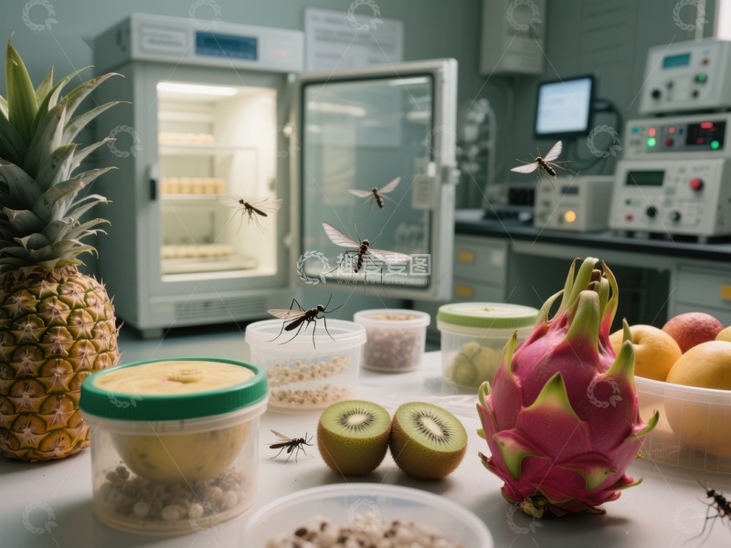 高清大图下载【趣麦麦图】实验室中的水果与昆虫研究
