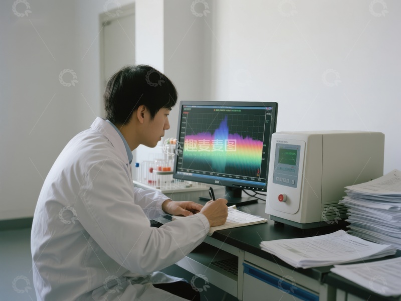 高清大图下载【趣麦麦图】实验室研究员分析数据