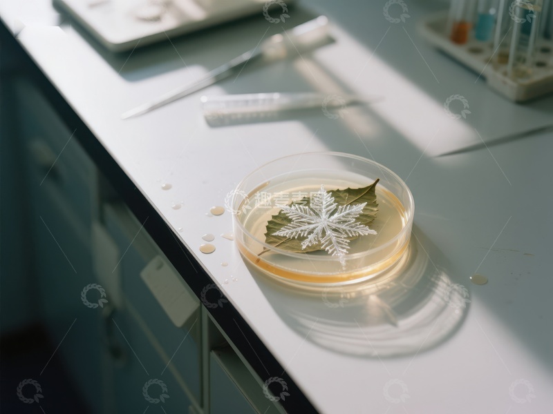 高清大图下载【趣麦麦图】实验室中的叶片与雪花晶体研究