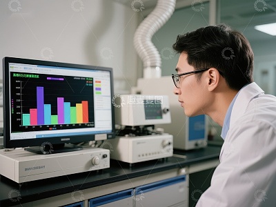 科研人员分析数据图表