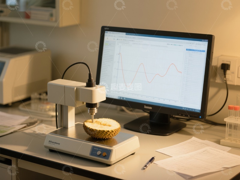 高清大图下载【趣麦麦图】实验室中对榴莲进行质地分析