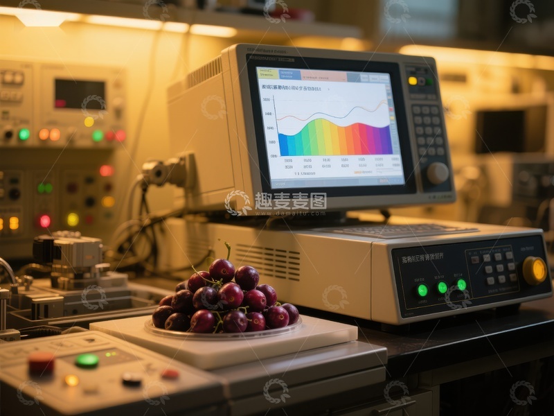 高清大图下载【趣麦麦图】实验室中水果色彩分析设备