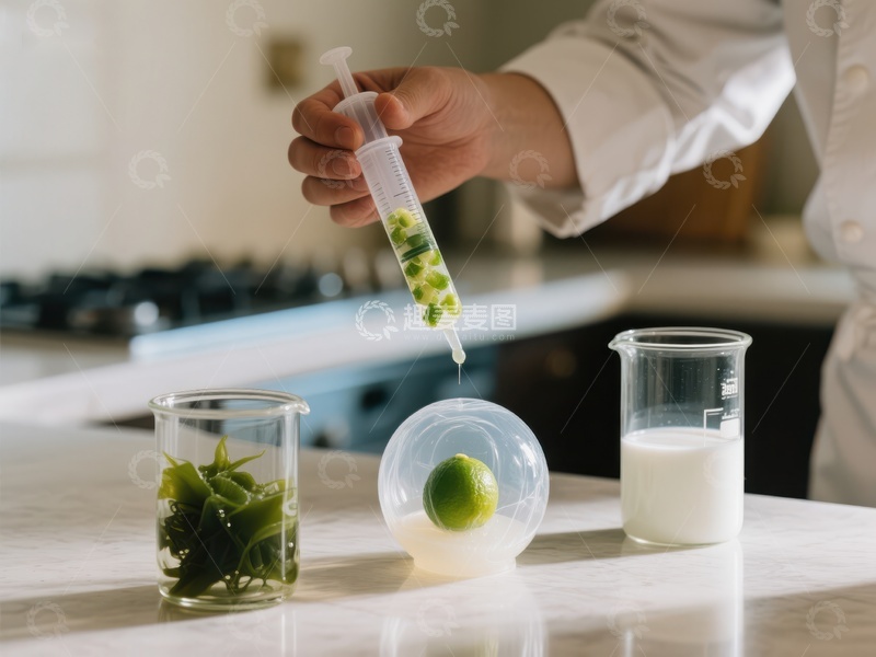 高清大图下载【趣麦麦图】厨师使用注射器为食材注入液体