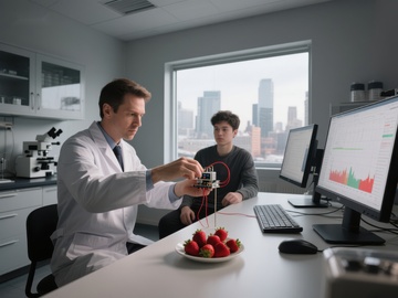 实验室中进行草莓实验