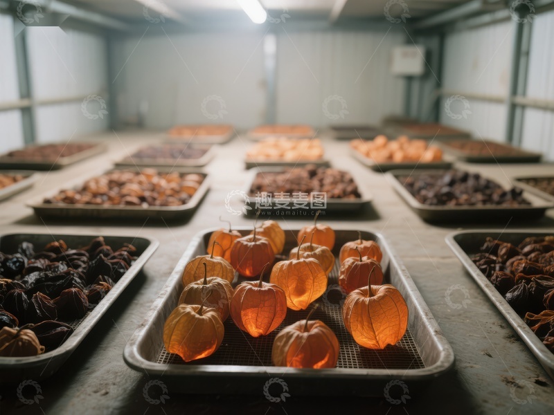 高清大图下载【趣麦麦图】多种干果整齐排列在托盘上