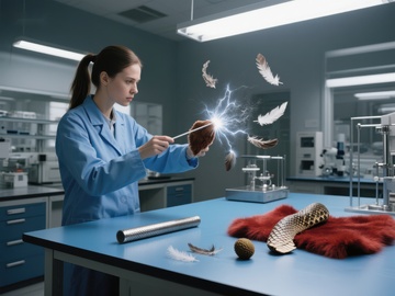 实验室中静电实验的瞬间