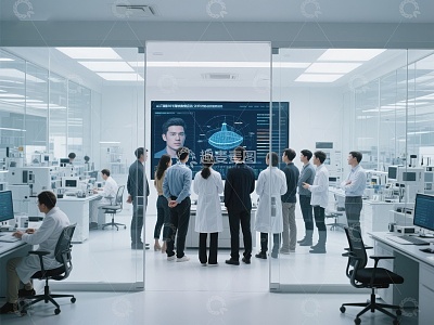 科研团队在实验室分析数据