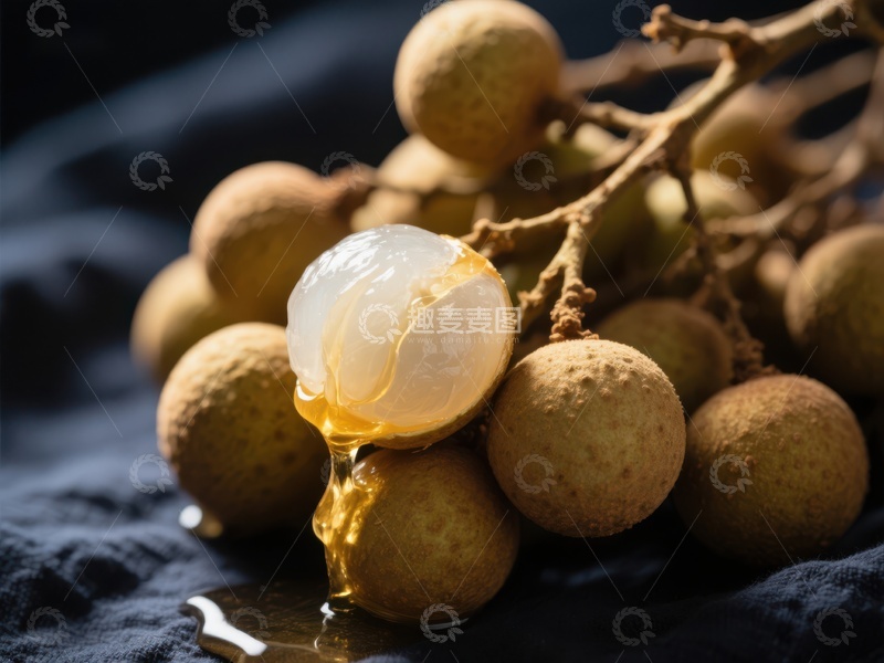 高清大图下载【趣麦麦图】新鲜龙眼果，甜蜜汁液四溢