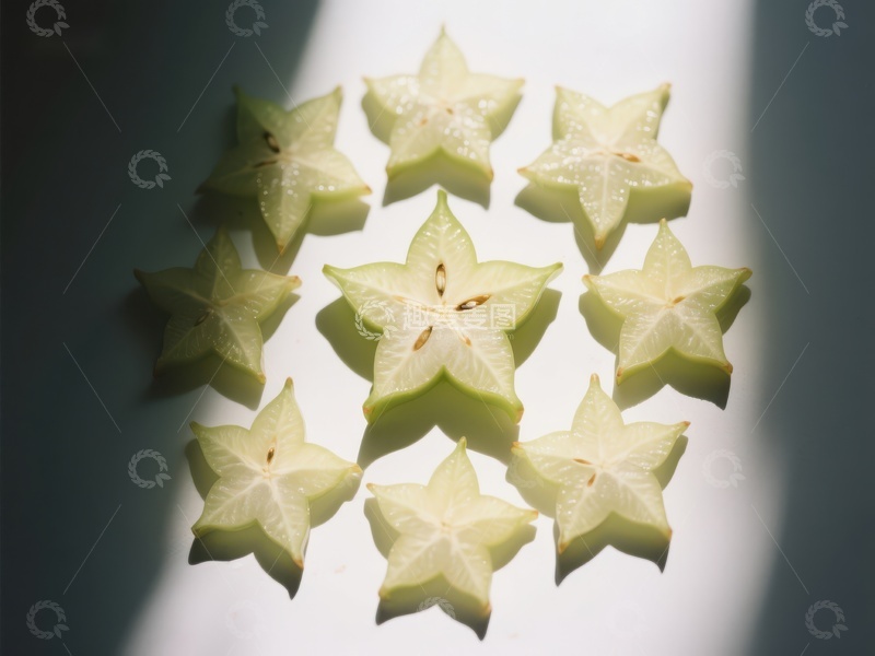 高清大图下载【趣麦麦图】切片杨桃排列成圆形