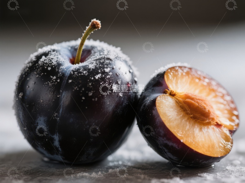 高清大图下载【趣麦麦图】新鲜李子与切半展示