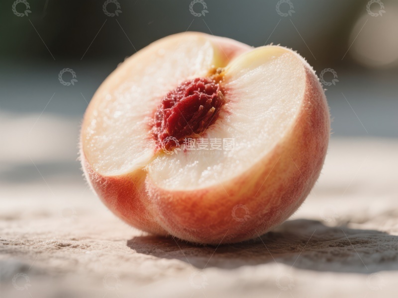 高清大图下载【趣麦麦图】新鲜切开的桃子特写