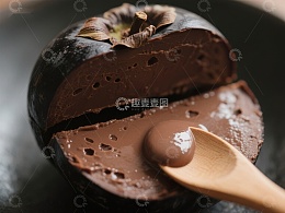 巧克力慕斯蛋糕切面特写