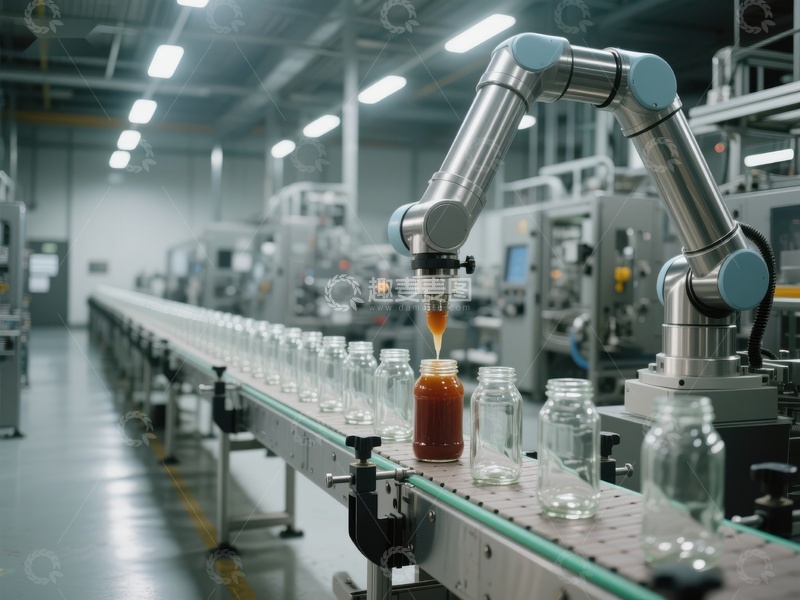 高清大图下载【趣麦麦图】自动化生产线灌装作业