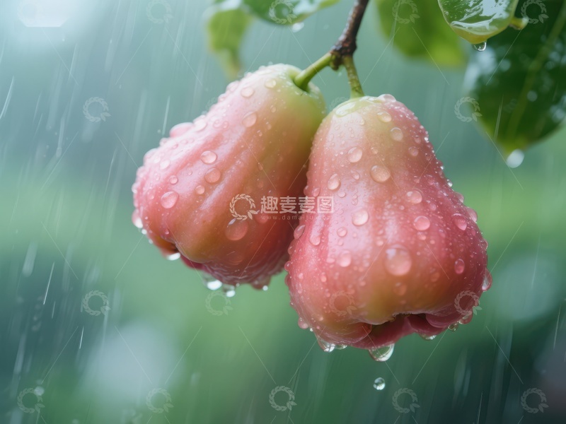 高清大图下载【趣麦麦图】雨中莲雾，清新自然