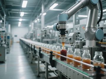 自动化生产线灌装饮品