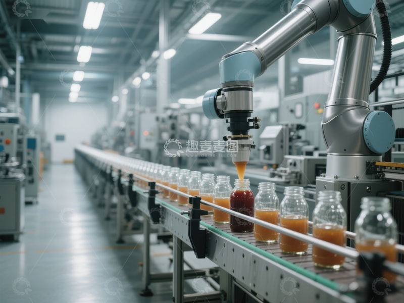 高清大图下载【趣麦麦图】自动化生产线灌装饮品