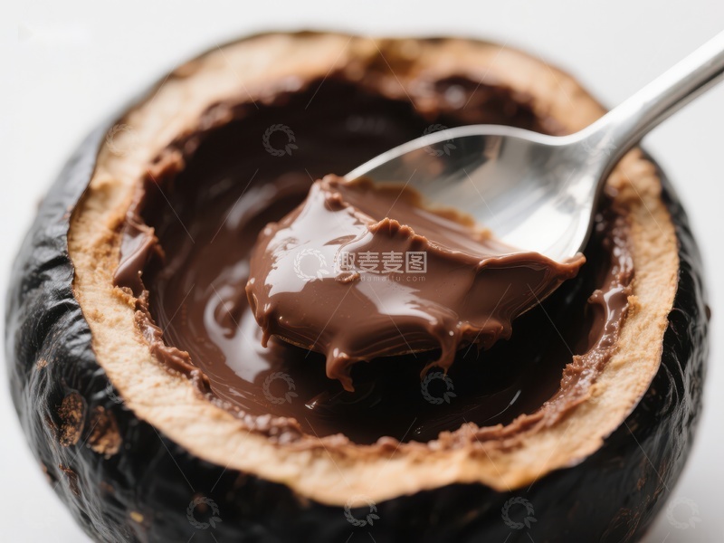 高清大图下载【趣麦麦图】巧克力酱填满的水果内部特写